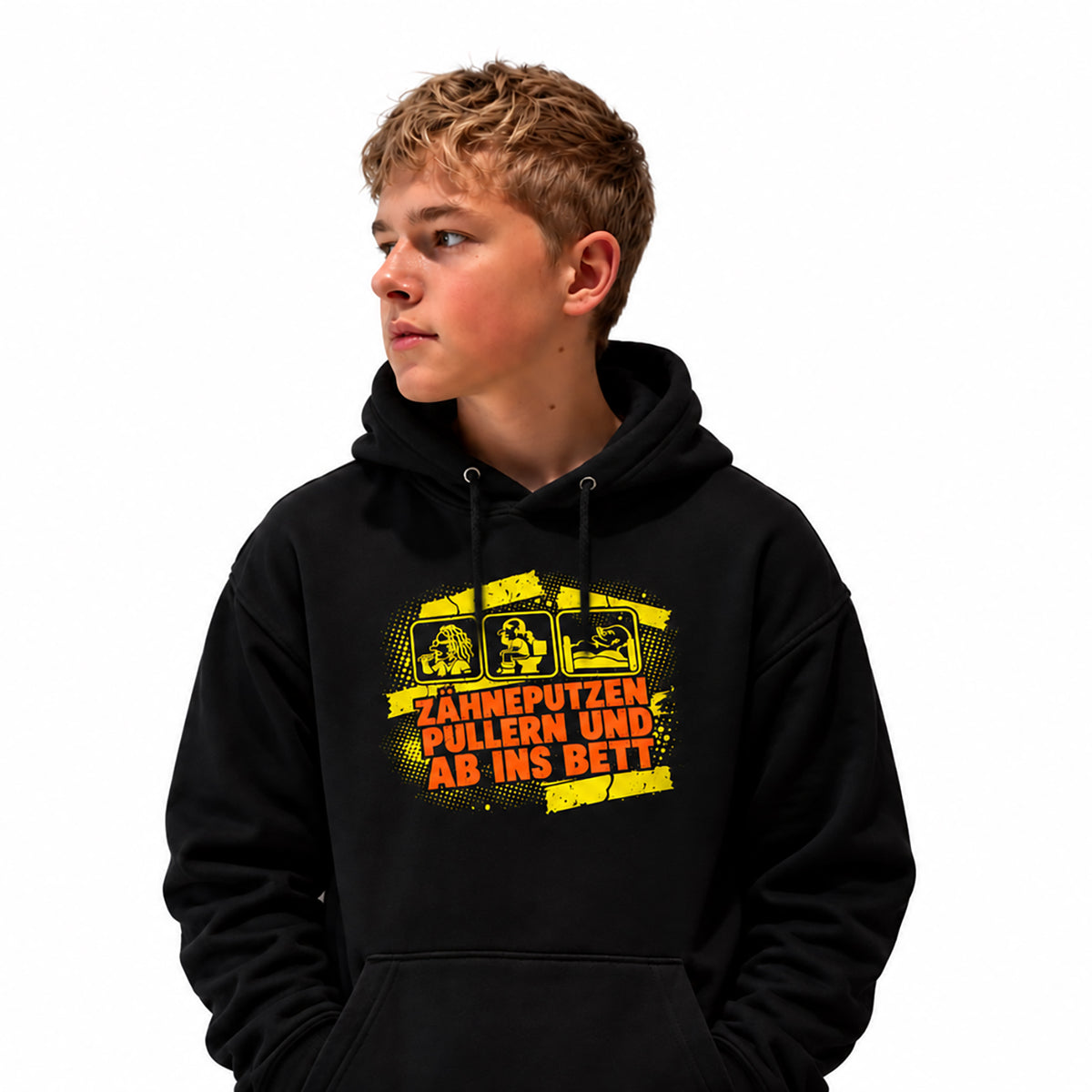 Zähneputzen, Pullern und ab ins Bett (Band Karikaturen) | Hoodie (Unisex)
