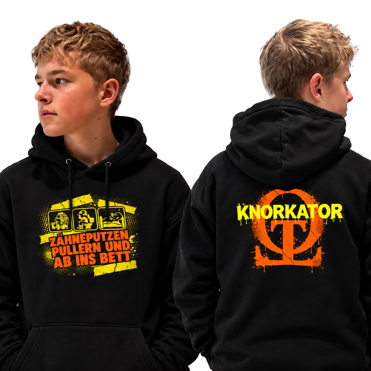 Zähneputzen, Pullern und ab ins Bett (Band Karikaturen) | Hoodie (Unisex)